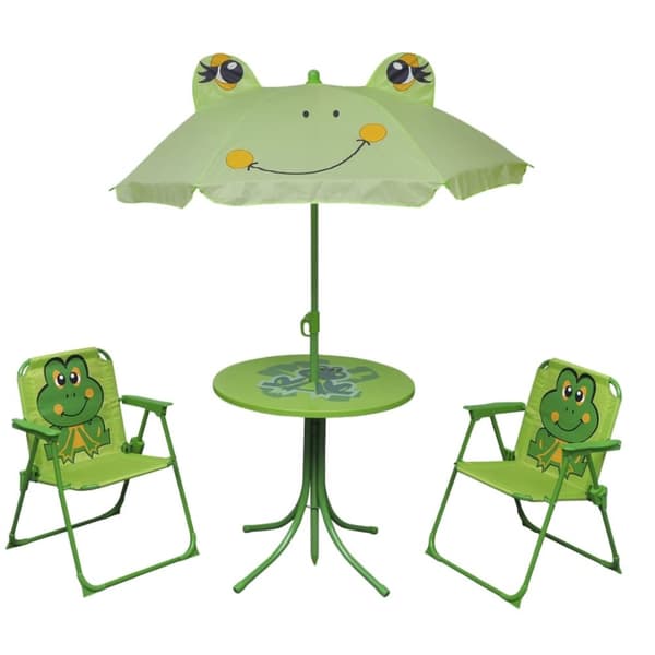 Cafébord för barn med parasoll 3 delar grön - Trädgårdsbord Och Trädgårdsstol - Trädgårdsbord Och Trädgårdsstolar - Home & Living