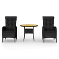 Miniatyrbild 3 av 10: Caféset för trädgården 3 delar konstrotting svart - Caféset - Trädgårdsstol - Home & Living