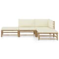 Miniatyrbild 3 av 11: Loungegrupp för trädgården med gräddvita dynor 4 delar bambu - Loungegrupp - Loungegrupper - Home & Living