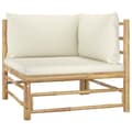 Miniatyrbild 4 av 11: Loungegrupp för trädgården med gräddvita dynor 4 delar bambu - Loungegrupp - Loungegrupper - Home & Living