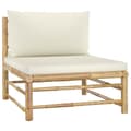 Miniatyrbild 6 av 11: Loungegrupp för trädgården med gräddvita dynor 4 delar bambu - Loungegrupp - Loungegrupper - Home & Living