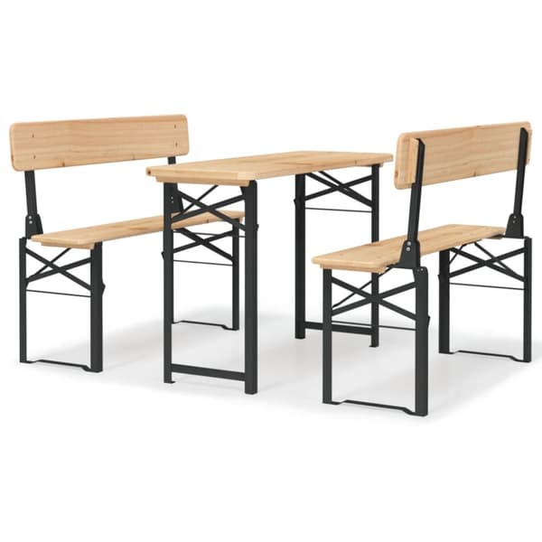 Foldbart barsæt 3 dele massivt fyrretræ - Barbord - Barborde - Home & Living