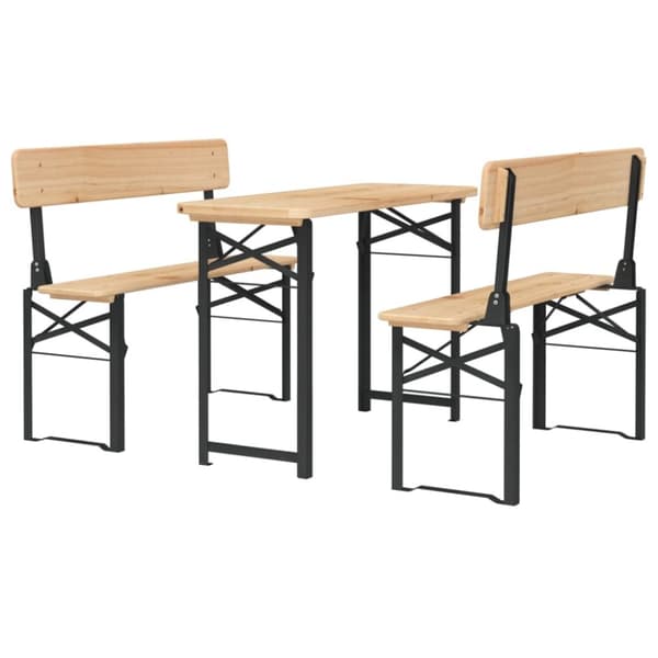 Foldbart barsæt 3 dele massivt fyrretræ - Barbord - Barborde - Home & Living