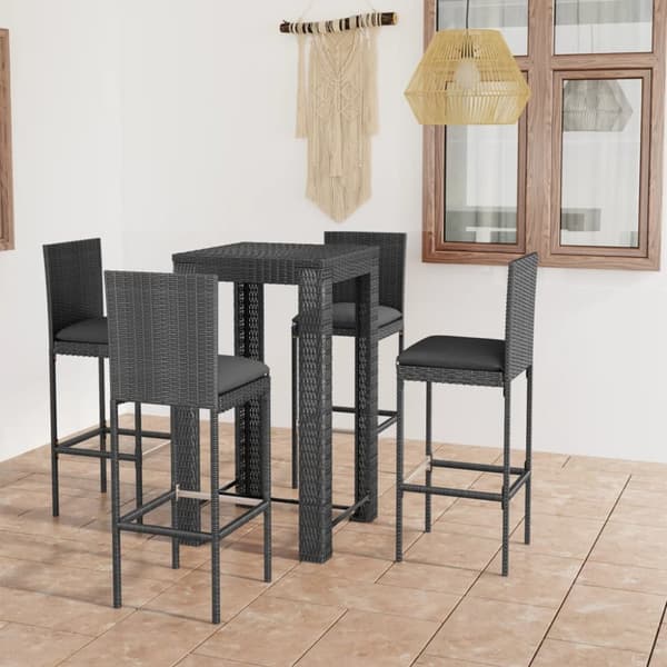 Bargrupp för trädgården med dynor 5 delar konstrotting grå - Trädgårdsgrupp - Bargrupp - Home & Living