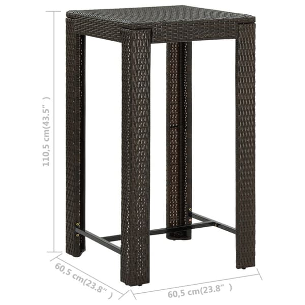 Udendørs barsæt 5 dele med armlæn polyrattan brun - Havebarsæt - Barsæt Til Haven - Home & Living