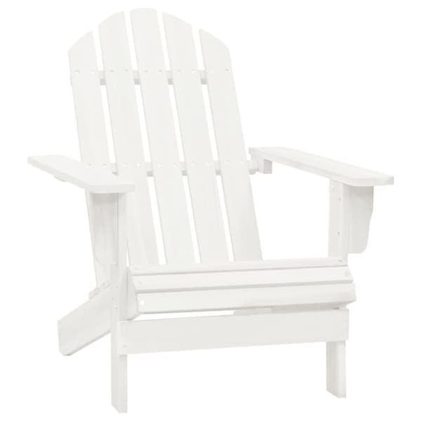 Adirondackstol med bord massivt granträ vit - Trädgård Stol - Trädgård Stolar - Home & Living