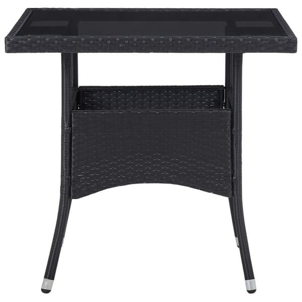 Matgrupp för trädgården 5 delar svart konstrotting och glas - Matbord Och Stolar - Trädgårdsmöbler - Home & Living