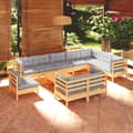 Miniatyrbillede 2 af 10: Loungesæt til haven 11 dele med grå hynder massivt fyrretræ - Haveloungesæt - Loungesæt Til Haven - Home & Living