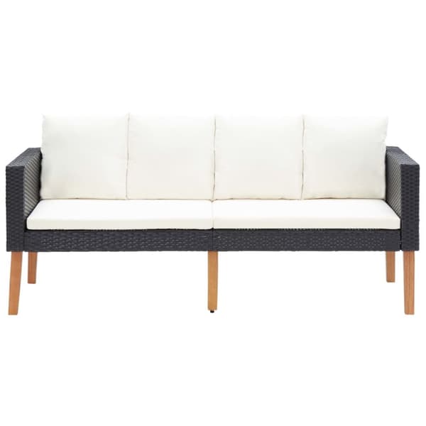 Loungegrupp för trädgården med dynor 2 delar konstrotting svart - Trädgårdsmöbler - Trädgårdsmöbel - Home & Living