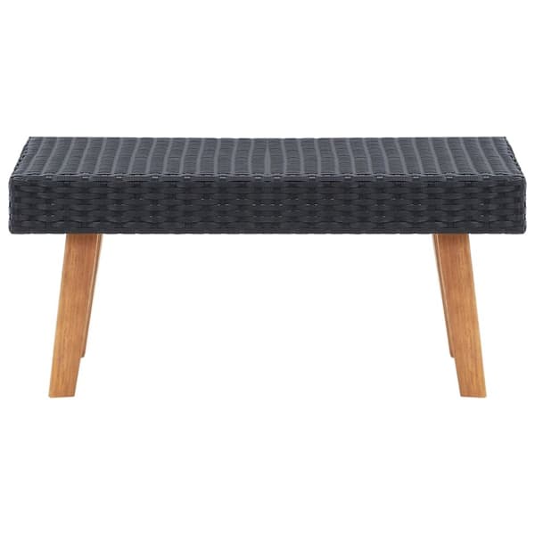 Loungegrupp för trädgården med dynor 2 delar konstrotting svart - Trädgårdsmöbler - Trädgårdsmöbel - Home & Living