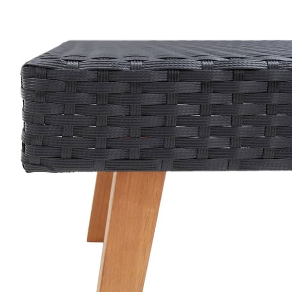Loungegrupp för trädgården med dynor 2 delar konstrotting svart - Trädgårdsmöbler - Trädgårdsmöbel - Home & Living