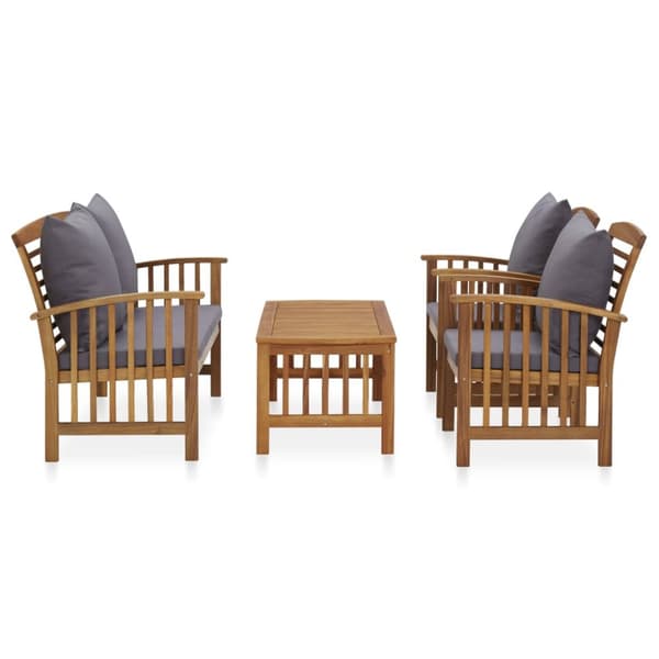 Loungegrupp med dynor 4 delar massivt akaciaträ - Trädgårdslounge - Trädgårdssoffor - Home & Living