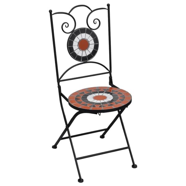Bistrosæt 3 dele mosaikdesign keramiske fliser terracotta hvid - Bistrosæt - Bistrosæt I Mosaikdesign - Home & Living