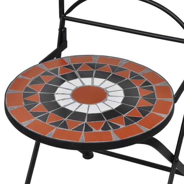 Bistrosæt 3 dele mosaikdesign keramiske fliser terracotta hvid - Bistrosæt - Bistrosæt I Mosaikdesign - Home & Living