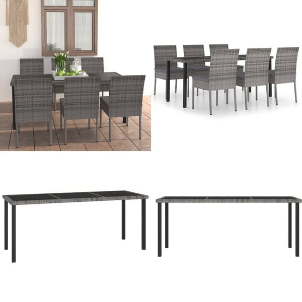 Matgrupp för trädgården 7 delar konstrotting grå - Matgrupp - Matgrupper - Home & Living