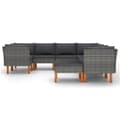 Miniatyrbillede 4 af 10: Loungesæt til haven 9 dele med hynder polyrattan grå - Haveloungesæt - Loungesæt Til Haven - Home & Living