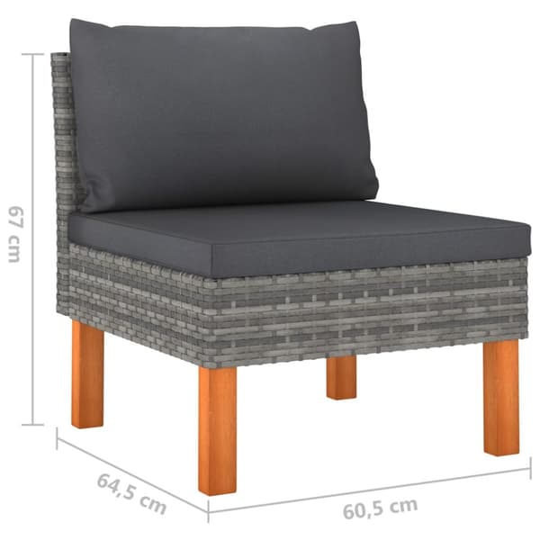 Loungesæt til haven 9 dele med hynder polyrattan grå - Haveloungesæt - Loungesæt Til Haven - Home & Living