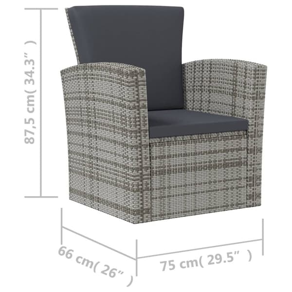 Loungegrupp med dynor 16 delar konstrotting grå - Loungegrupp - Loungegrupper - Home & Living