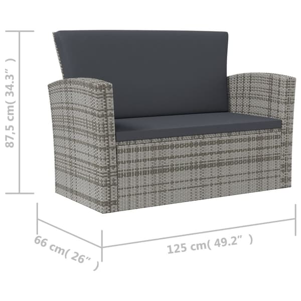 Loungegrupp med dynor 16 delar konstrotting grå - Loungegrupp - Loungegrupper - Home & Living
