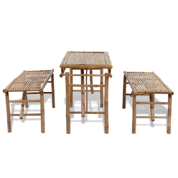 Ölbord med 2 bänkar 100 cm bambu - Picknickbord - Picknickbord - Home & Living