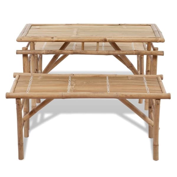 Ölbord med 2 bänkar 100 cm bambu - Picknickbord - Picknickbord - Home & Living