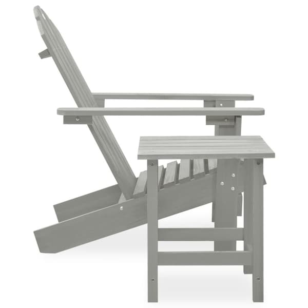 Adirondackstol med bord massivt granträ grå - Trädgård Stol - Trädgård Stolar - Home & Living