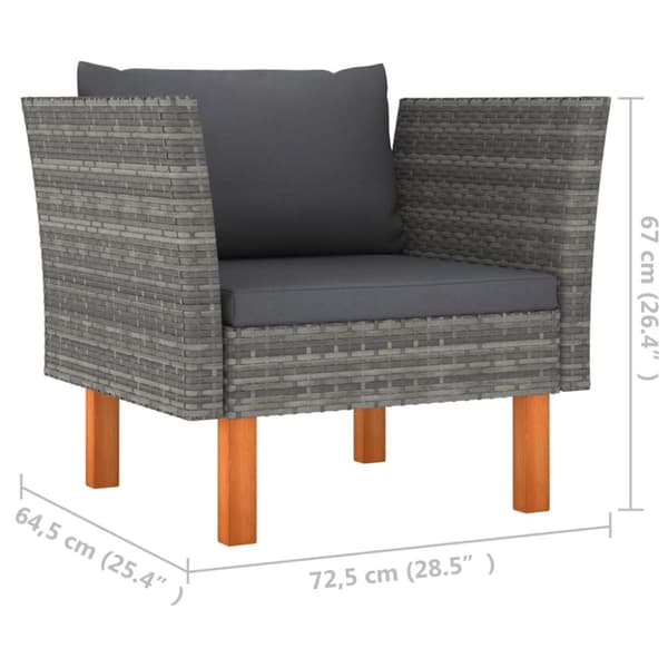 Loungesæt til haven 10 dele polyrattan og eukalyptustræ grå - Haveloungesæt - Loungesæt Til Haven - Home & Living