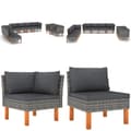 Miniatyrbillede 1 af 11: Loungesæt til haven 10 dele polyrattan og eukalyptustræ grå - Haveloungesæt - Loungesæt Til Haven - Home & Living
