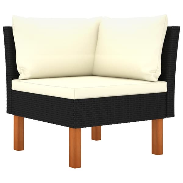 Loungesæt til haven 8 dele med hynder polyrattan sort - Haveloungesæt - Loungesæt Til Haven - Home & Living
