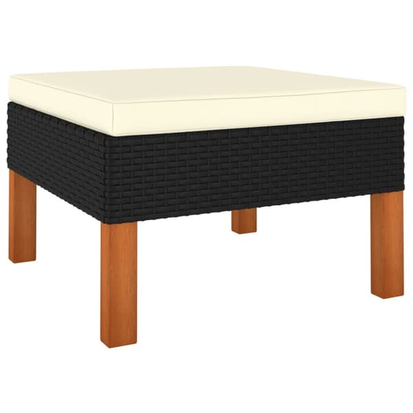 Loungesæt til haven 8 dele med hynder polyrattan sort - Haveloungesæt - Loungesæt Til Haven - Home & Living