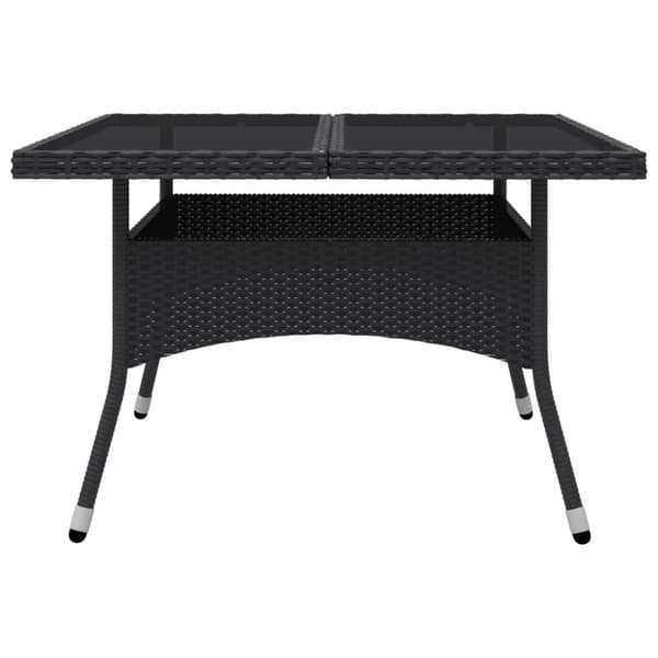 Matgrupp för trädgården 9 delar konstrotting och glas svart - Matbord Och Stolar - Trädgårdsmöbler - Home & Living