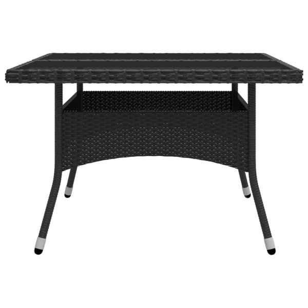 Matgrupp för trädgården 9 delar konstrotting och glas svart - Matbord Och Stolar - Trädgårdsmöbler - Home & Living
