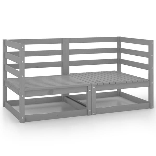 Hjørnedele til havesofa 2 stk. Massivt fyrretræ grå - Hjørnesofa - Hjørnesofaer - Home & Living