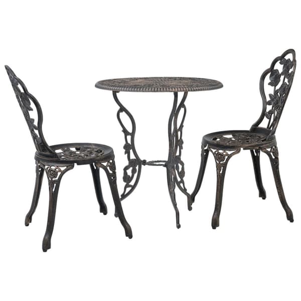Bistrosæt 3 dele støbt aluminium - Bistrosæt - Bistrobord Og -stol - Home & Living