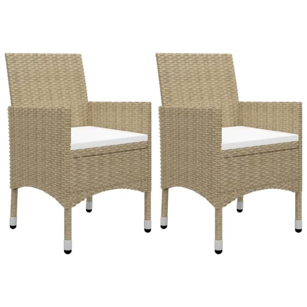 Spisebordssæt til haven 3 dele polyrattan og glas beige - Spisebordssæt - Udendørs Spisebordssæt - Home & Living