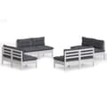 Miniatyrbild 3 av 9: Loungegrupp med antracit dynor 8 delar massiv furu - Loungegrupp - Loungegrupper - Home & Living