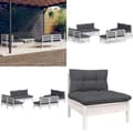 Miniatyrbild 1 av 9: Loungegrupp med antracit dynor 8 delar massiv furu - Loungegrupp - Loungegrupper - Home & Living