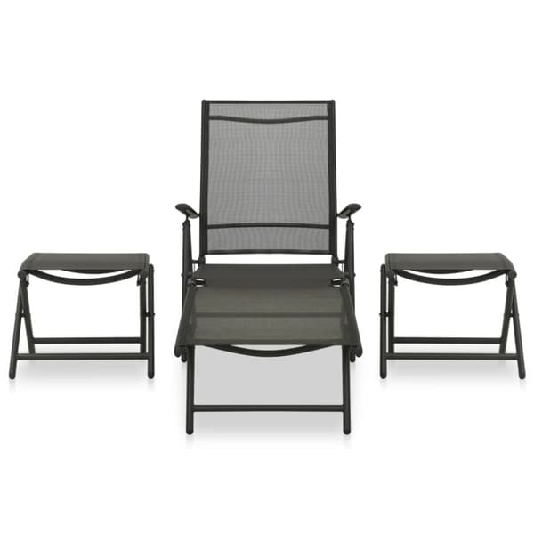 Loungegrupp för trädgården 3 delar textilen & aluminium svart - Loungegrupp - Loungegrupper - Home & Living