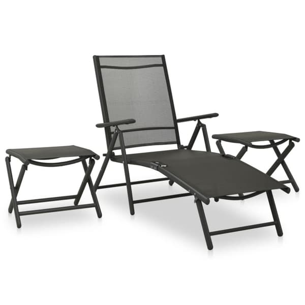 Loungegrupp för trädgården 3 delar textilen & aluminium svart - Loungegrupp - Loungegrupper - Home & Living