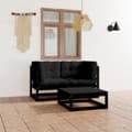 Miniatyrbillede 2 af 11: Loungesæt til haven 3 dele med hynder massivt fyrretræ - Haveloungesæt - Udendørs Loungesæt - Home & Living