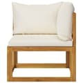Miniatyrbild 6 av 11: Loungegrupp för trädgården med dyna gräddvit 6 delar akaciaträ - Loungeset - Lounge Set - Home & Living