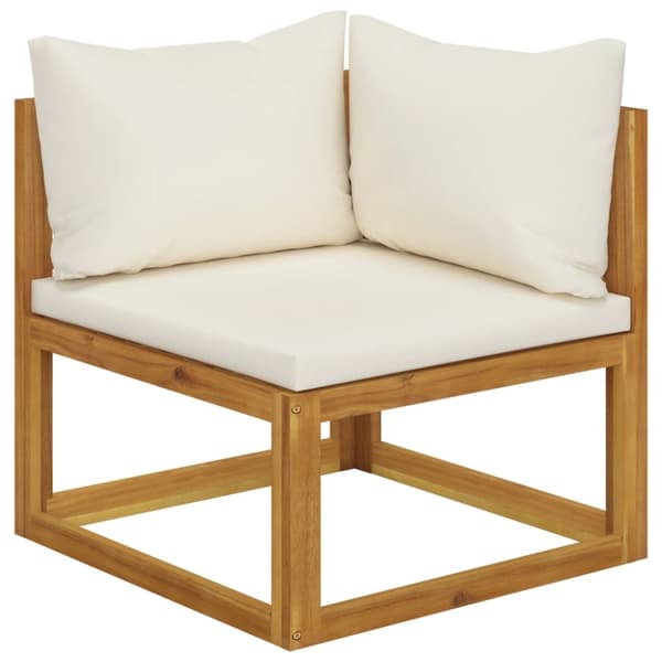 Loungegrupp för trädgården med dyna gräddvit 5 delar akaciaträ - Loungeset - Lounge Set - Home & Living