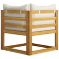 Miniatyrbild 8 av 11: Loungegrupp för trädgården med dyna gräddvit 5 delar akaciaträ - Loungeset - Lounge Set - Home & Living