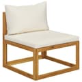 Miniatyrbild 9 av 11: Loungegrupp för trädgården med dyna gräddvit 5 delar akaciaträ - Loungeset - Lounge Set - Home & Living
