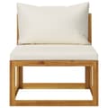 Miniatyrbild 10 av 11: Loungegrupp för trädgården med dyna gräddvit 5 delar akaciaträ - Loungeset - Lounge Set - Home & Living