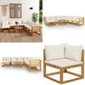 Miniatyrbild 1 av 11: Loungegrupp för trädgården med dyna gräddvit 9 delar akaciaträ - Loungeset - Lounge Set - Home & Living