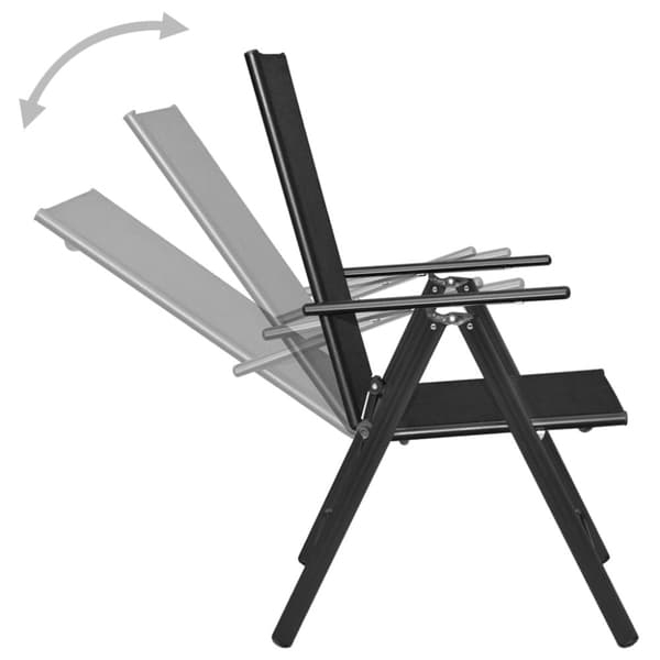 Spisebordssæt til haven 5 dele aluminium og textilene sort - Spisebordssæt - Spisebordssæt Til Haven - Home & Living