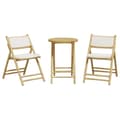 Miniatyrbillede 4 af 11: vidaXL bistrostole 3 stk. foldbare med cremehvide hynder bambus