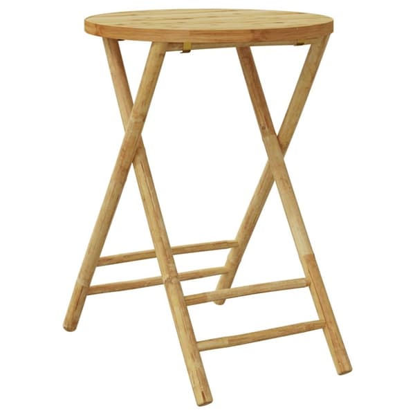 vidaXL bistrostole 3 stk. foldbare med cremehvide hynder bambus
