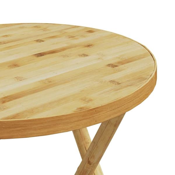 vidaXL bistrostole 3 stk. foldbare med cremehvide hynder bambus
